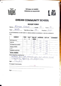 School report mirriam chib